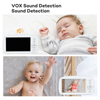 Babyphone intelligent sans Wi-Fi ni application, résolution 720p, 5 pouces, interphone bidirectionnel, vision nocturne, détection de mouvement, audio intelligent, étanche IP66