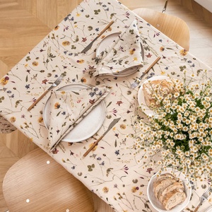 Custom Printed Woven French Luxury Flax 100% Pure Linen/Cotton Linen <b>Tablecloth</b> with Custom Size for Home&Wedding Use - Product Image 4