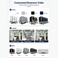 Toilettes mobiles de luxe Cogsun pour l'extérieur, salle de bain portable, remorque pour le camping