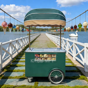 Vitrine à gelato, présentoir à crème glacée, chariot à fleurs mobile d'extérieur, chariot de nourriture de rue, chariot à crème glacée - Product Image 4