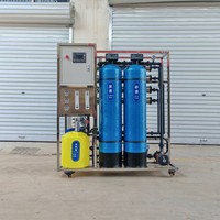Usine de traitement d'eau pure par osmose inverse 1000LPH compacte et portable pour l'alimentation en eau communautaire, petite ligne de production