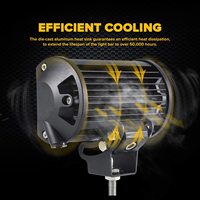 5 pouces 72W 24 Led faisceau d'inondation hors route Pod lumières jaune conduite brouillard travail lampes pour camions tout-terrain Jeep ATV UTV SUV