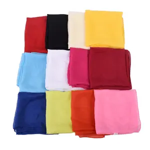 Low MOQ custom simple cheap Price multicolor chiffon scarf 12 solid colors malaysia style bandana