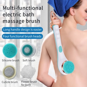 4 1 Electric Bath Shower <b>Brush</b> Long Handled USB <b>Powered</b> Household Use Handheld Massage Body Foot Cleaner Back Cleaning Function - Product Image 6
