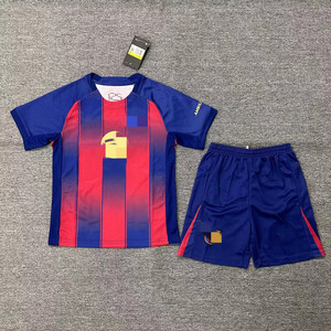 ชุดเสื้อฟุตบอลสำหรับเด็ก25-26เสื้อยืดแขนสั้นเสื้อเจอร์ซีย์บาเซโลน่าสำหรับแมนเชสเตอร์ซิตี้สำหรับไมอามี่ฟลาเมงโกเสือ - Product Image 1