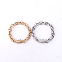 Bracelets et joncs en or pour hommes, design simple, style moto