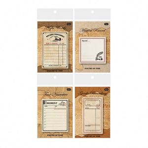 Cuaderno de Notas de Papel con Diseño Retro Poético, 4 Estilos Únicos, Decoración DIY, Diario Práctico de Hojas Sueltas con Función de Memo - Product Image 6