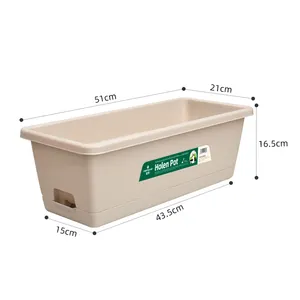 Rectangular Vegetable Planting Pot Household Indoor Balcony Resin Flower Pot Vegetable Planting Box Rectangular Plastic Flow