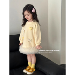 Sweet Ice Cream Baby Girls Sweatshirt Dress With Tutu Skirt Breathable Spring Autumn Fashion Princess Dress 2026 - Product Image 4
