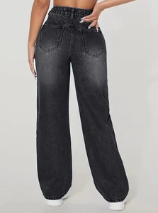 Jeans Lunghi Lavati e Strappati per Donna in Stile Europeo e Americano per il Commercio Estero - Product Image 2
