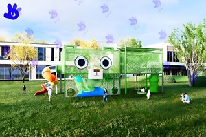 Estructura de Juego de Red de Cuerda de Plástico con Forma de Oso de Dibujos Animados, Equipo de Juego Infantil para Exteriores Ecológico y Seguro, Tobogán, Columpio, Red de Escalada para Parque - Product Image 2