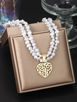Collier tendance bohème en acier inoxydable plaqué or 14 carats avec imitation perle pour femme - Idéal pour offrir