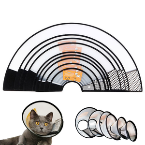 Colliers Elizabeth semi-transparents en PP écologique pour chats et chiens colliers couvre-chef blancs anti-léchage pour la récupération chirurgicale - Product Image 1