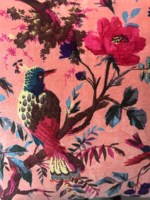Housse de coussin en velours, imprimé floral oiseaux, rose pâle, taille personnalisable, les housses de coussin en velours les plus populaires et les plus attrayantes