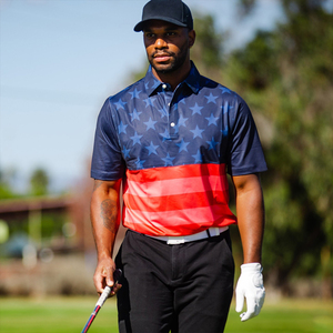OEM/ODM de lujo de los hombres atléticos secos ropa deportiva de alta calidad 88% poliéster 12% Spandex logotipo personalizado de impresión de gran tamaño para Polo Golf - Product Image 1