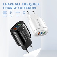 Cargador rápido colorido 3 puertos USB QC3.0 adaptador de teléfono móvil de carga rápida 5A/2A 18W enchufe de la UE/EE. UU. cargador de pared dispositivos móviles