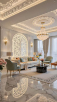 Solution de mobilier de salon moderne et classique, personnalisation complète de la maison, plan de conception 3D professionnel