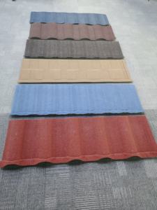 Color Lock Pro AZ160 0,55mm 1320mm Puesta de sol Azulejo de teja naranja Garantía de decoloración de 25 años Techo recubierto de piedra - Product Image 2