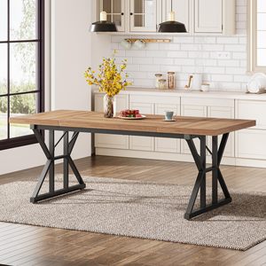 Meubles de <span class=keywords><strong>salle</strong></span> à <span class=keywords><strong>manger</strong></span> Pieds en bois et métal robustes pour table à <span class=keywords><strong>manger</strong></span> Ensemble de chaises rectangulaires pour <span class=keywords><strong>6</strong></span> <span class=keywords><strong>personnes</strong></span> - Product Image 4