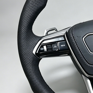 Volante Deportivo de Carreras de Fibra de Carbono con Cuero Perforado, Reemplazo Mejorado para Audi A3 A4 A5 A6 A8 R8 TT Q3 Q5 Q7 Q8 B9 - Product Image 5