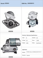 Démarreur de voiture TOY OTA Celi ca Cres si da Hi lux Land Crui ser VW Ta ro 1981 à 1997 1.2KW 12V 9T 0280000510 0986012821