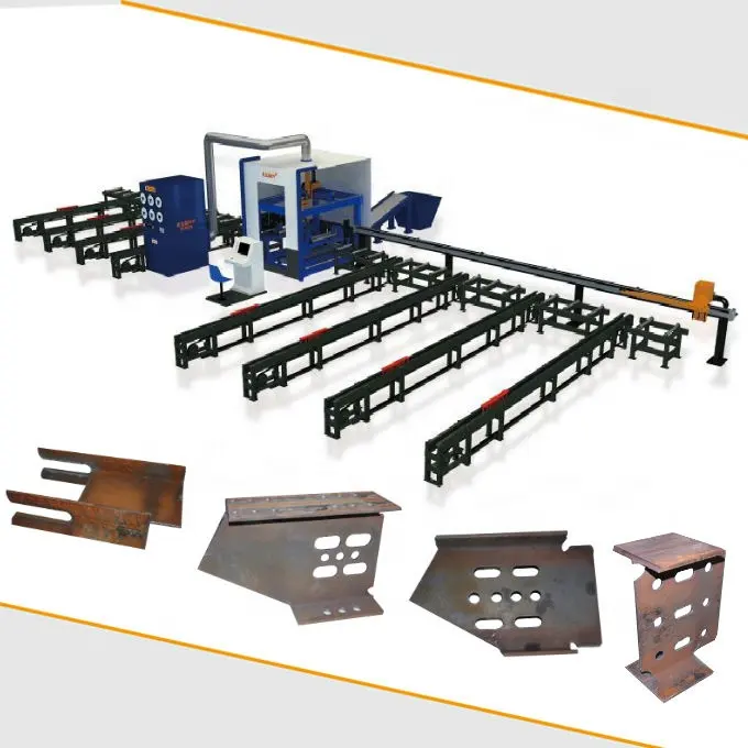 High Production Efficiency Structural Steel Full Automatic CNC H Beam Robot Production Line H Beam Plasma Cutting Machine