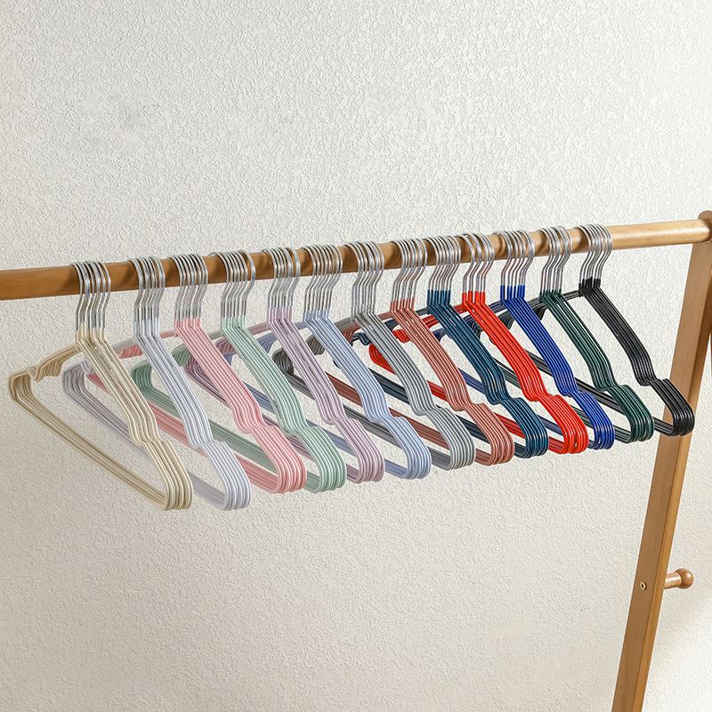 Non-slip Coated Laundry Hanger Pink PVC Coated Metal Hanger for Dormitory Home Clothes Rack Dry and Wet Dual-purpose Adult
