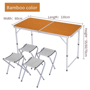 YILU Lightweight Portable <strong>Dining</strong> Picnic <strong>Table</strong> Set 4 Foot <strong>Folding</strong> <strong>Table</strong> <strong>with</strong> 4 <strong>Chair</strong> Set Outdoor Garden <strong>Dining</strong> <strong>Tables</strong> <strong>Chairs</strong> Set - Product Image 4