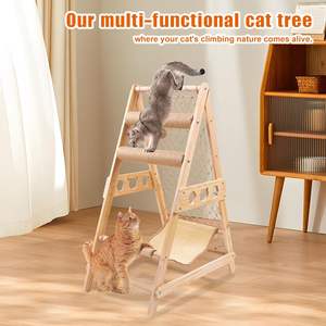 Árbol para Gatos con Escalera, Hamaca, Poste Rascador, Red para Trepar y Bola de Sisal Colgante, Escaleras para Gatos con Capacidad para Varias Mascotas - Product Image 6