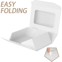 Boîte cadeau pliante de luxe personnalisée avec fenêtre transparente et fermeture magnétique pour vêtements, écharpes, bijoux, cosmétiques OEM