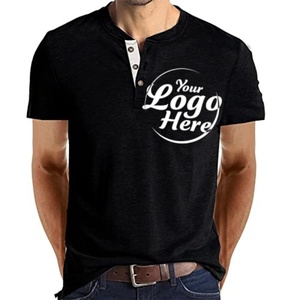 Chemises Henley à manches courtes pour hommes, avec boutons, poche et logo personnalisé, commande en gros, tissu tricoté - Product Image 6
