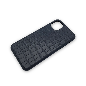 Di Cuoio reale Genuino Della Mucca di cuoio di Croco cellulare caso della copertura posteriore hot foil deboss personalizza il logo per il <span class=keywords><strong>iphone</strong></span> 12 pro max - Product Image 4
