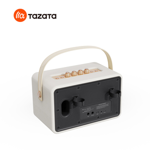 Haut-parleur sans fil rétro 60W Super Sound, design en cuir et bois, avec micro, pour intérieur - Product Image 5