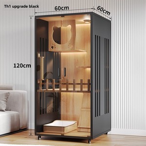 Villa Panorámica para Gatos con Luces LED, Casa de Madera de Lujo para Gatos, Villa Moderna para Gatos, Jaula Grande Personalizable para Mascotas, Nido Premium para Mascotas - Product Image 6
