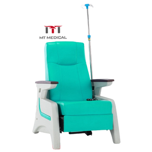 Silla de <span class=keywords><strong>Transfusión</strong></span> Médica Cómoda para Pacientes de Hospital MT, Reposabrazos de Madera, Soporte Intravenoso Resistente, Silla de Infusión para Sala de Espera Médica - Product Image 4