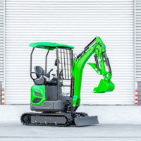 Mini-excavatrice sur chenilles 1,8 tonne vert lime, hydraulique, compacte pour l'agriculture, à vendre