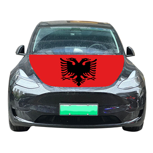 Factory Direct High Quality Car Hood Cover <b>Flag</b> Albania <b>Flag</b> 120*150cm for Engine Decor - Product Image 2