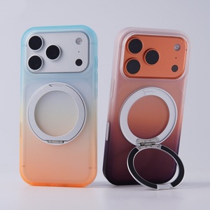 Funda Magnética Translúcida Mate de Lujo para iPhone 18 13 14 15 16 17 Pro Max con Protección de 360° °   Funda Protectora con Soporte de Anillo Metálico - Product Image 1