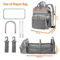 Sac à dos pour couches de bébé, grande capacité, en polyester imperméable, avec port de charge USB, station de change pour mamans, papas, cadeaux de baby shower