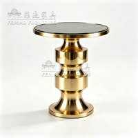 Nouvelle table de cocktail ronde en acier inoxydable de luxe pour la décoration d'événements