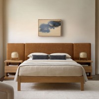 Lit en bois de style européen classique avec rangement intégré