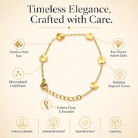 Parure de bijoux en acier inoxydable doré anti-ternissement, motif fleur à cinq pétales, collier et bracelet pour femme, vente en gros