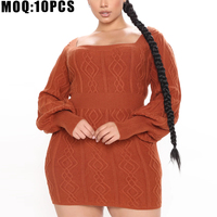 Pull à col carré tricoté pour femmes robe d'hiver pull sexy pour femmes robe pull grande taille robe pull personnalisée en gros