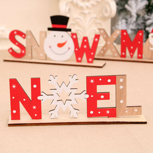 Nouveauté 2020 : Lettre en bois peinte pour Noël, ornement à assembler soi-même, décorations de Noël - Product Image 3