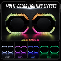 Feux de jour LED 5D RGB Angel Eyes 2,5 et 3 pouces avec contrôle par application, lentille de projecteur et cache, accessoires d'éclairage automobile
