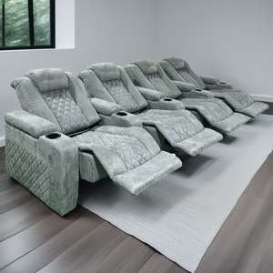 Asientos eléctricos de cine en casa de película de tela, sillas de Cine de masaje de lujo, asientos de estadio escolar con reposacabezas eléctrico - Product Image 6