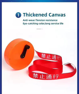 Cinta de Seguridad Reflectante Retráctil de Nailon Rojo, Ancho de 5cm/7cm, de 30M a 100M, Montada en la Pared para Control de Multitudes y Gestión de Tráfico - Product Image 3