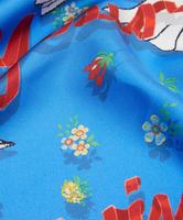 Foulard carré en soie à impression numérique personnalisée, motif 'Étends tes ailes', bleu vif, en satin, pour la tête, marque privée, vente en gros acceptée