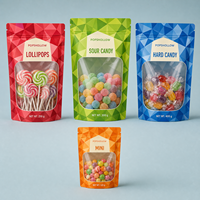 Sachets personnalisés imprimés avec fenêtre transparente et valve pour grains de café, café d'origine unique et café infusé à froid