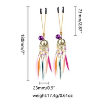 Cloches pince à mamelon 1 paire plume métal SM anneau de mamelon flirter taquineries jouets sexuels Kit de Bondage esclave Bdsm fille accessoires exotiques